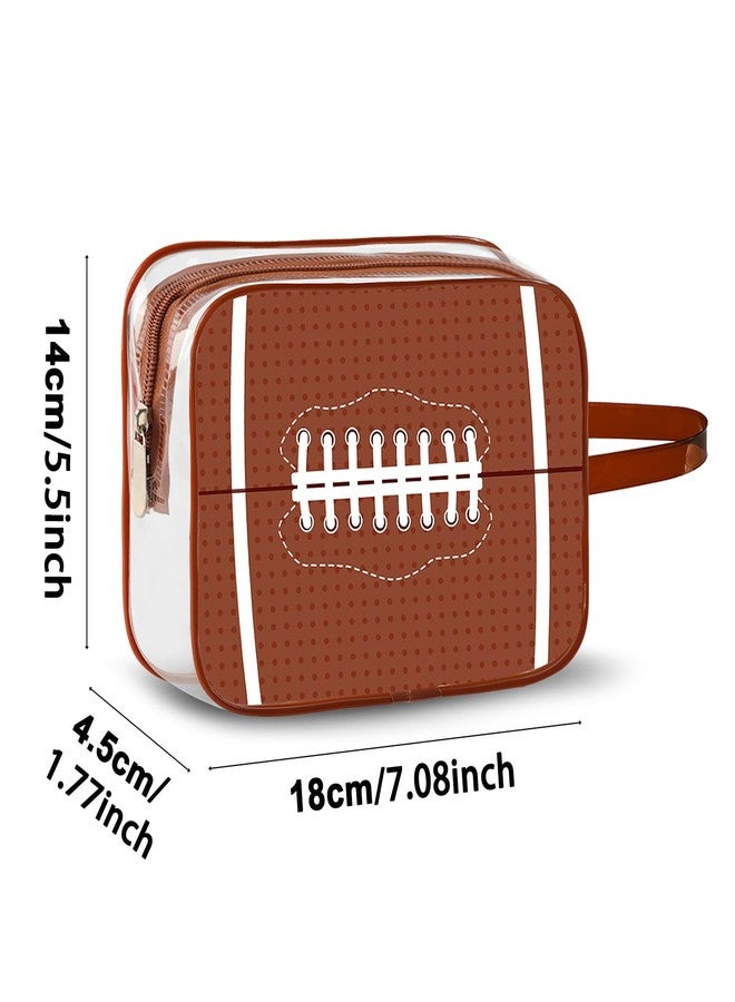 Lebaley 16PCS Football Cosmetic Bag - Waterproof Football Clear PVC Travel Bag,Football Gift Accessories Bags Goodie Snack Makeup Bag,Toiletry Zipper Pouch Organizer,Football Team Gifts for Team Player - Image 3